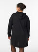 Short hoodie dress with a kangaroo pocket, Black, Model image number 2