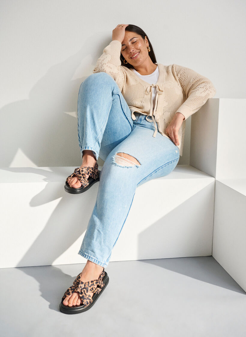 Wide fit - Sandal with knot detail, Brown, Image image number 0