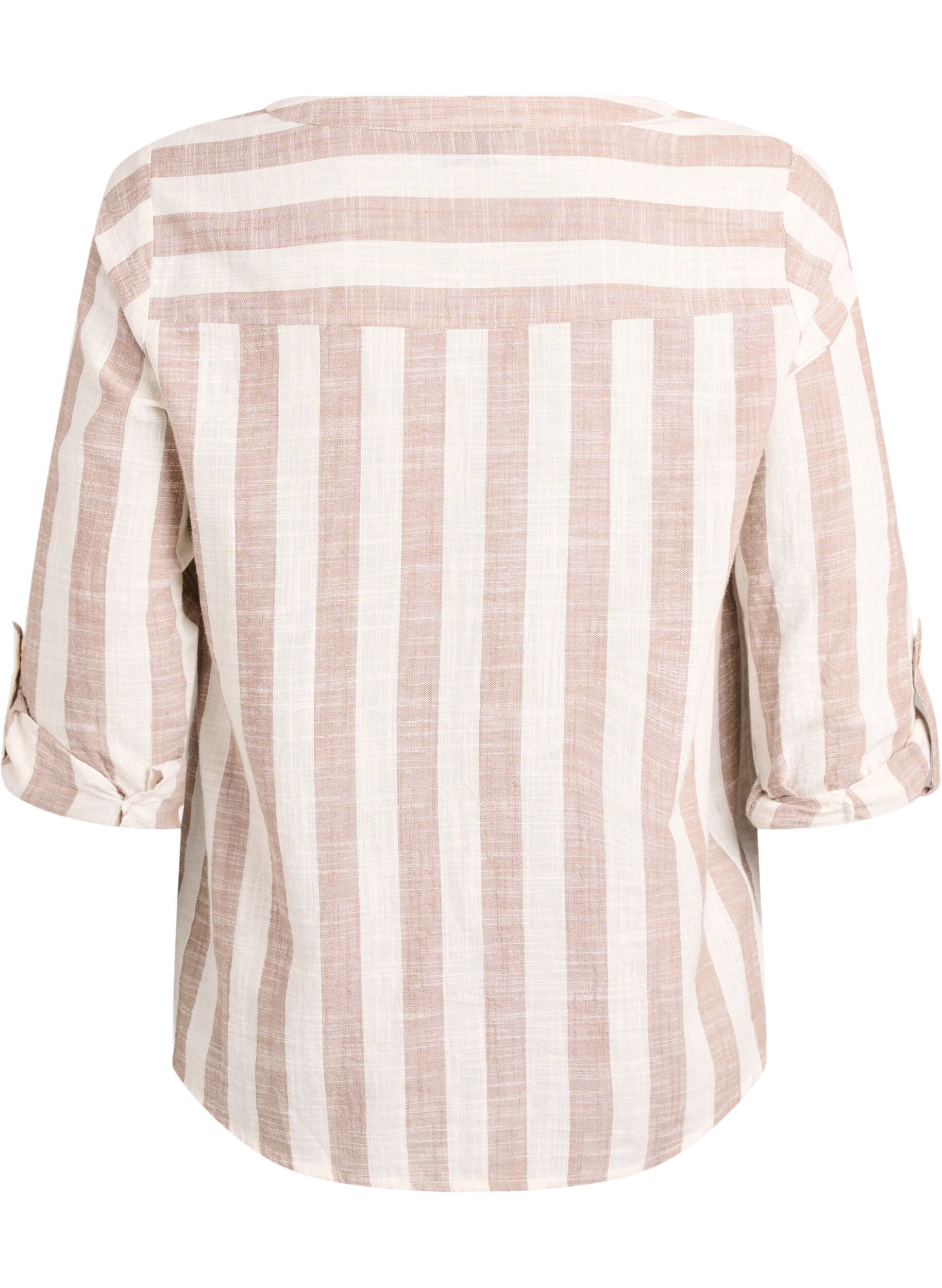 ZizzifashionCotton shirt blouse with V-neck, Beige, Packshot image number 1