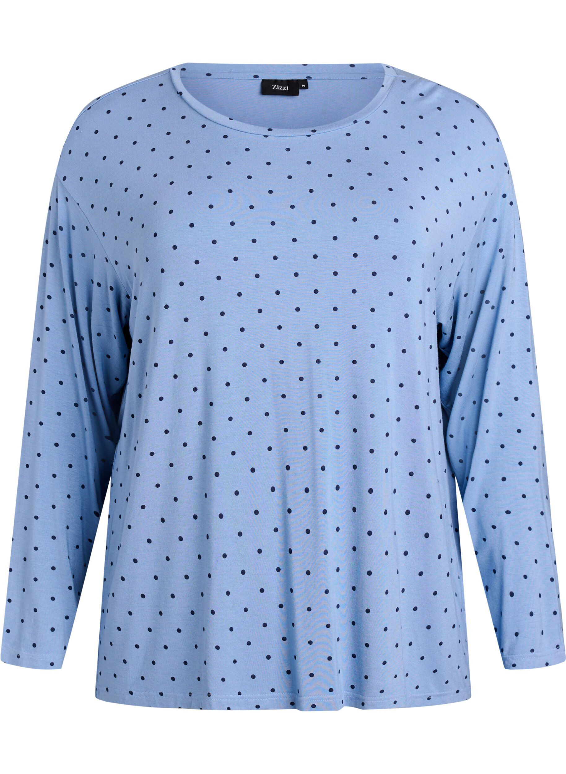 Night blouse in modal with long sleeves