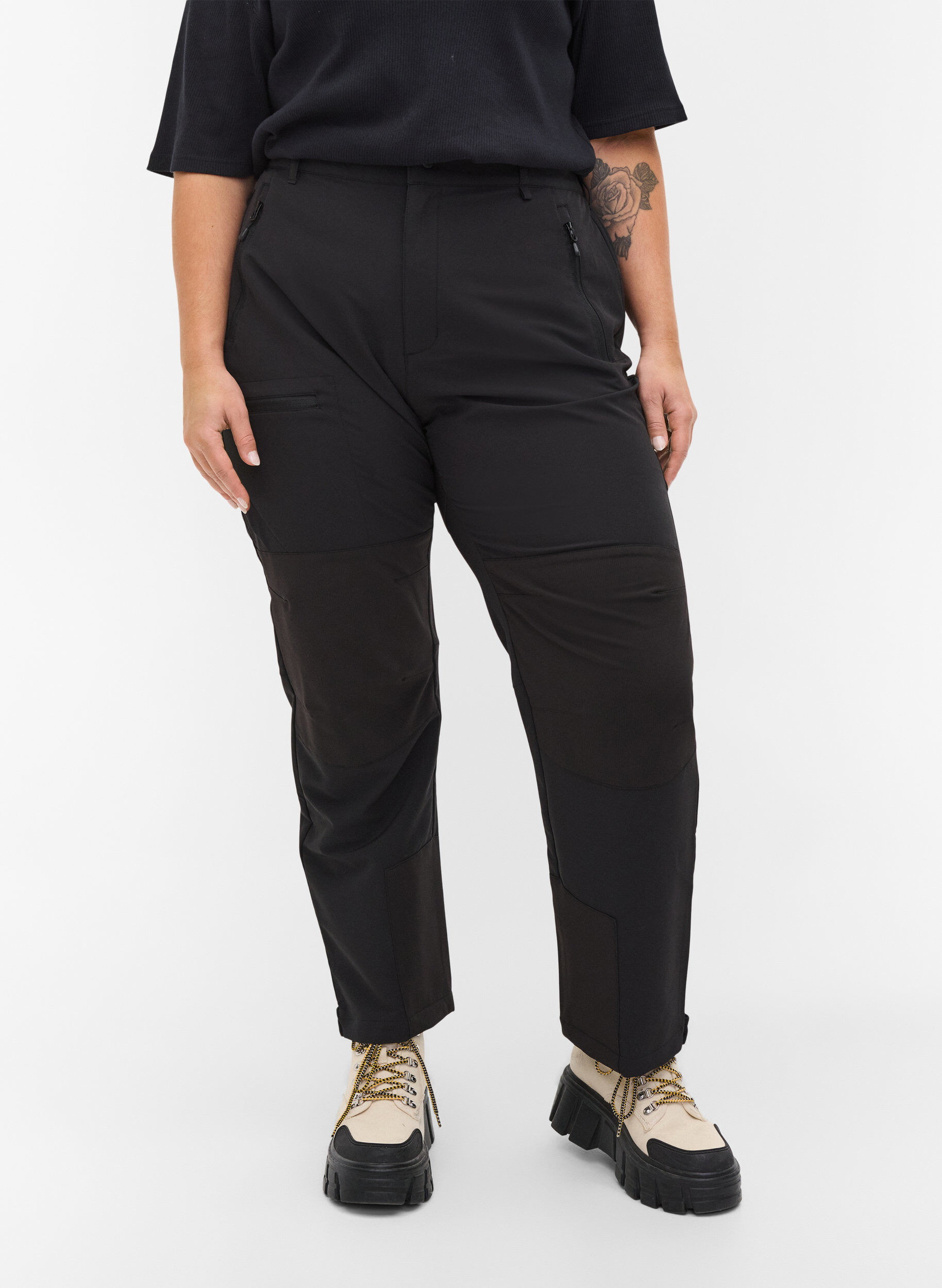 Zizzifashion Hiking trousers with pockets, Black, Model image number 2