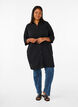 Long shirt in cotton muslin, Black, Model image number 2