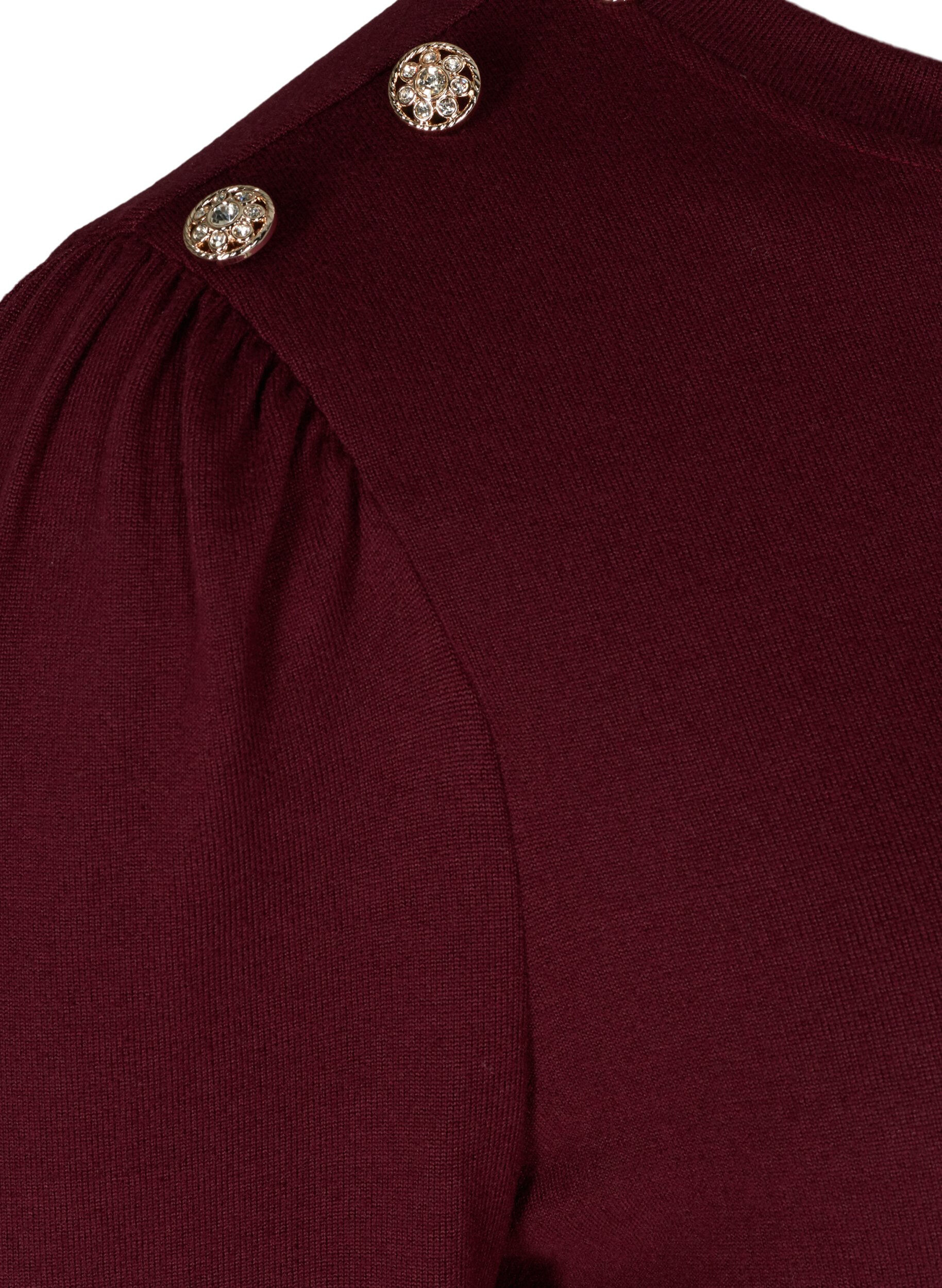 Zizzifashion Long-sleeved blouse with shoulder detail, Port Royal, Packshot image number 3