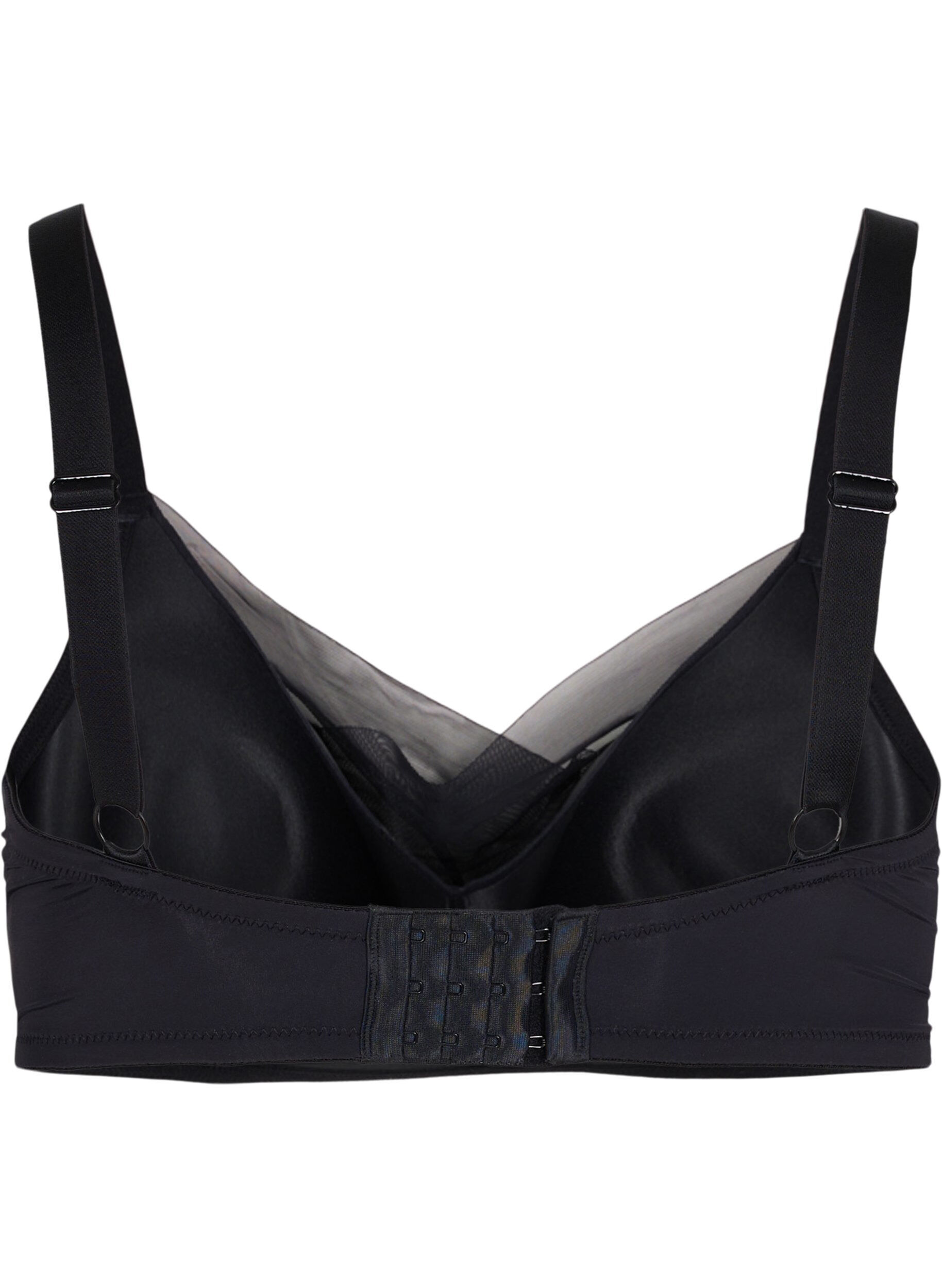 Zizzifashion Bra with mesh and padded cups, Black, Packshot image number 1
