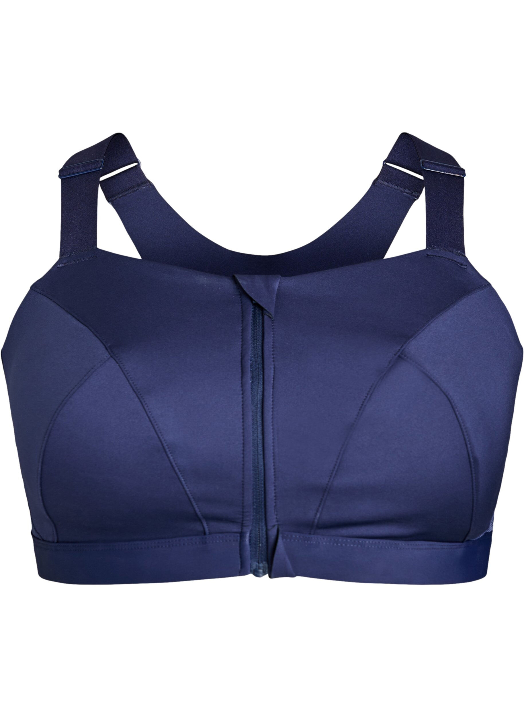 Sports bra with front closure and high support