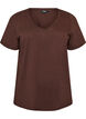 V-neck T-shirt, Brown, Packshot image number 0