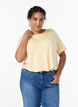 Short-sleeved knit blouse in viscose, Yellow, Model image number 0