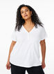FLASH - T-shirt with button detail, White, Model image number 0