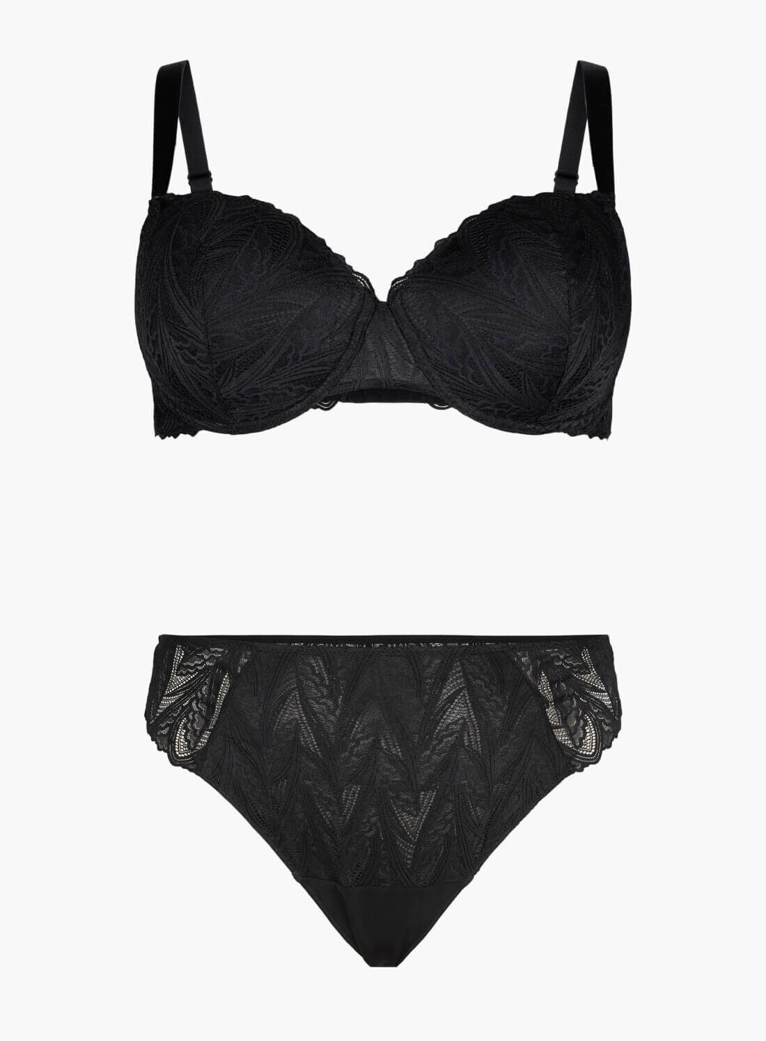 Zizzifashion Black underwear set, , Model