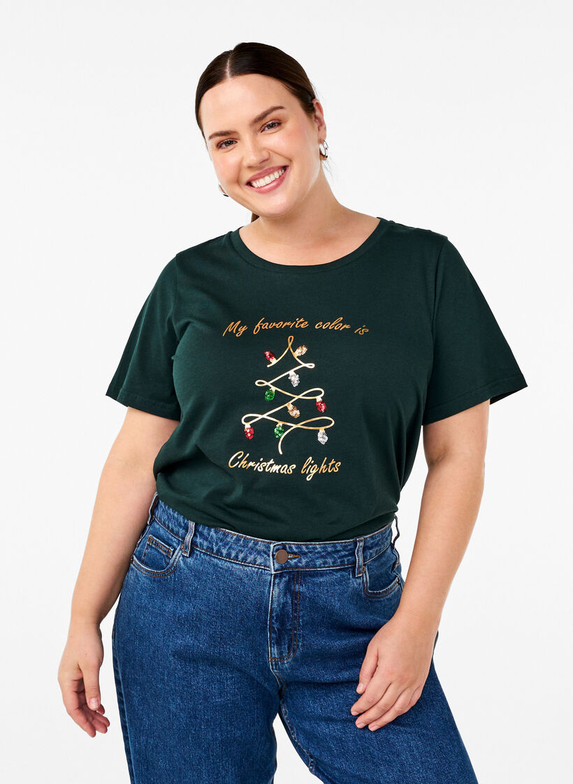 Christmas t-shirts in 100% cotton, Scarab w. Tree, Model image number 0