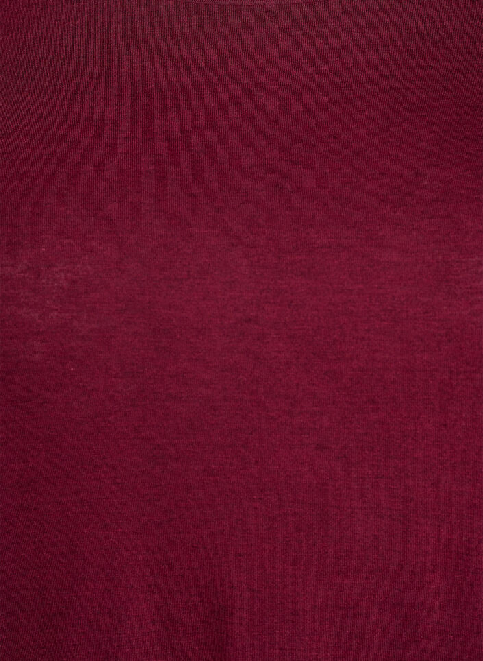 Long-sleeved blouse in wool and viscose, Dark Bordeaux, Packshot image number 2