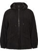 Teddy jacket with a hood and zipper, Black, Packshot image number 0