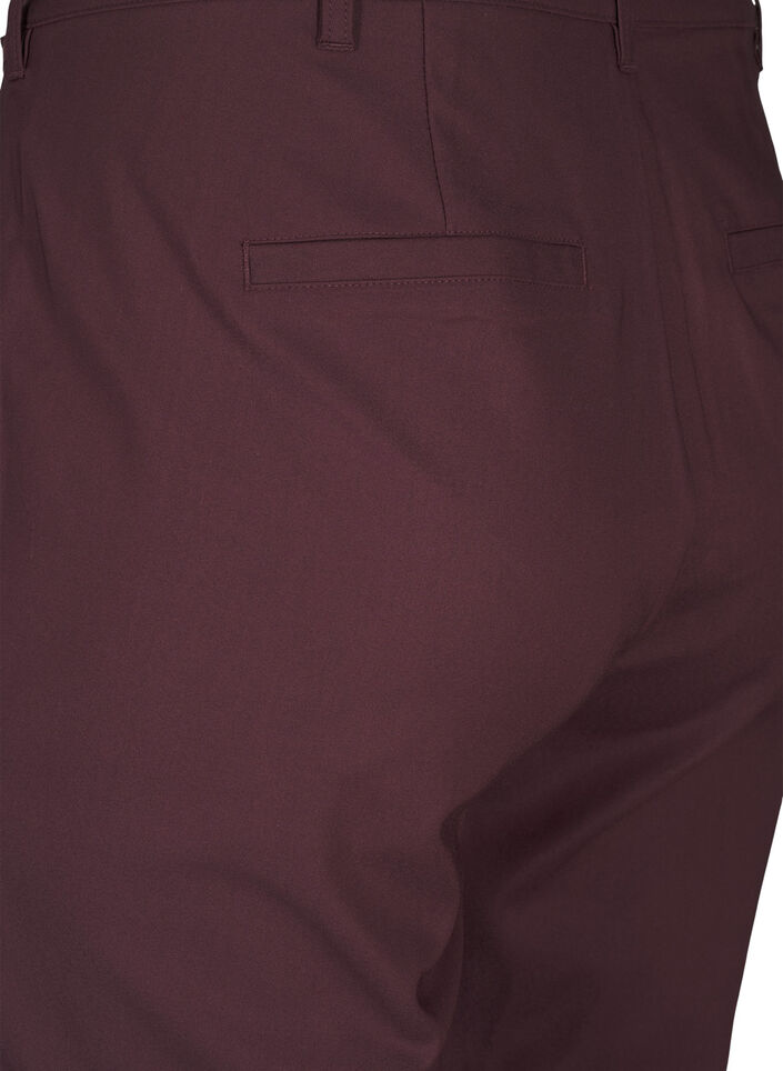 High-waisted trousers with straight legs, Dark Bordeaux, Packshot image number 3