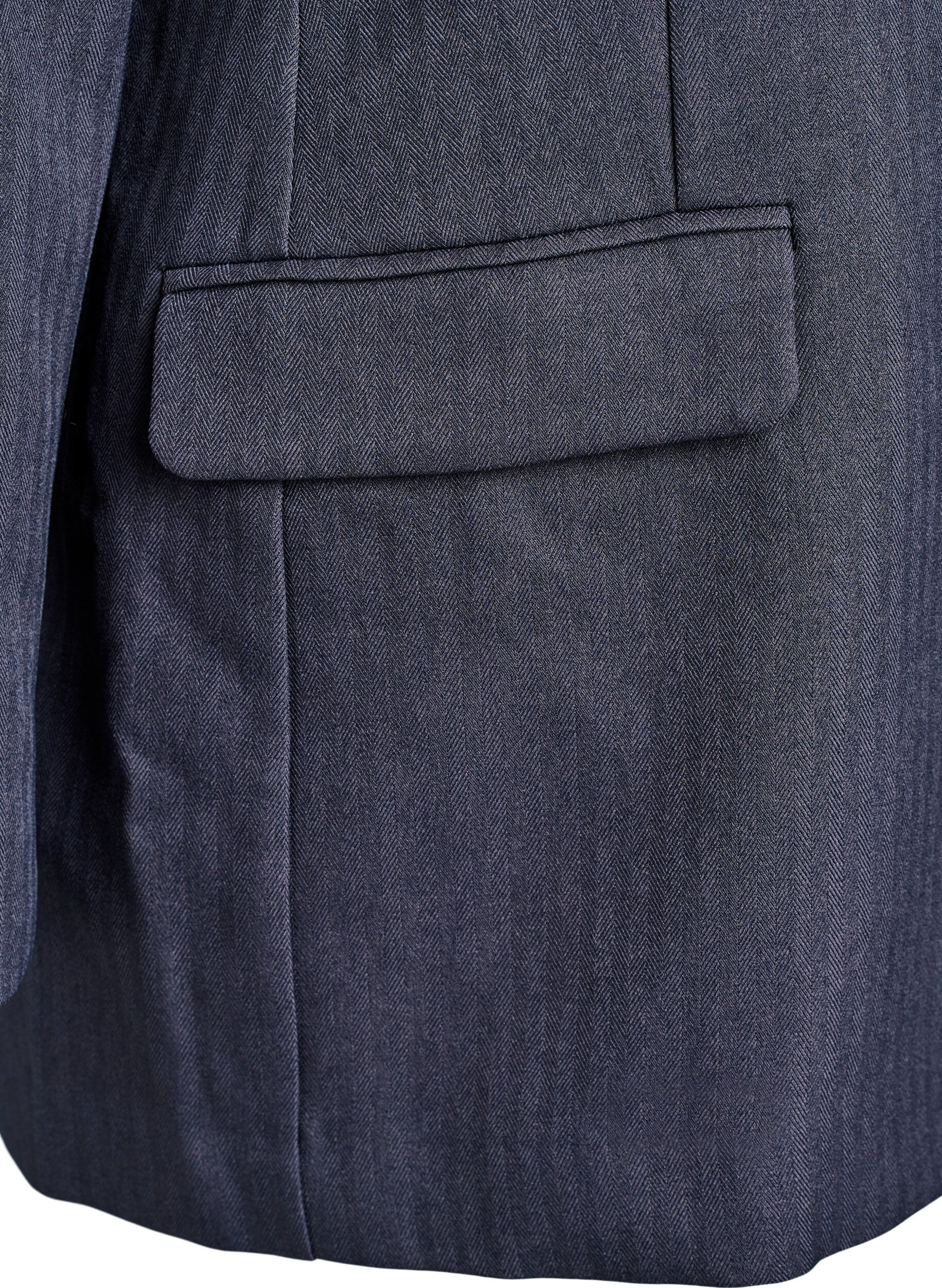 Zizzifashion Classic blazer with pockets, Dark Grey, Packshot image number 3