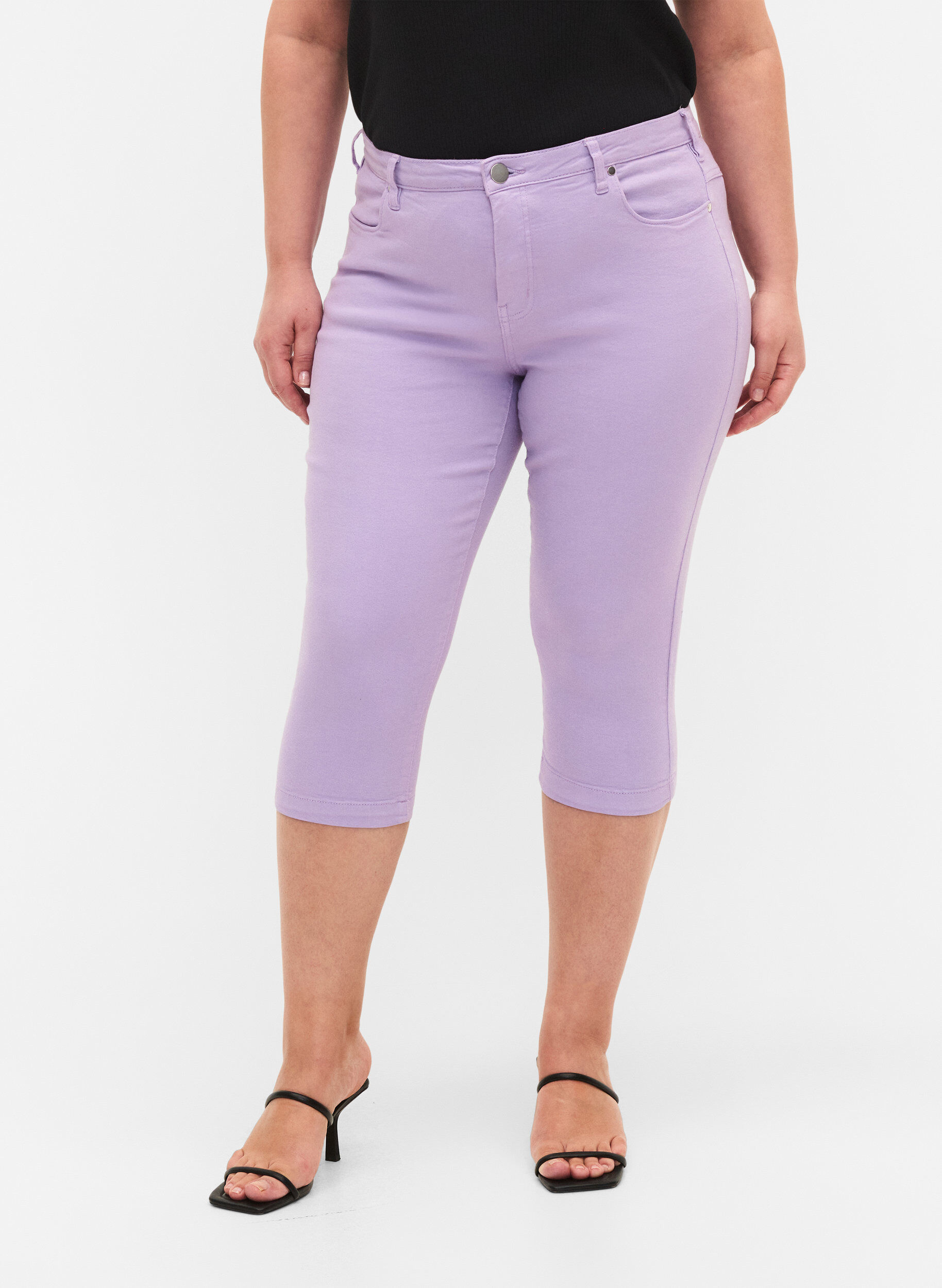 Zizzifashion Tight-fitting Emily capri trousers, Lavender, Model image number 2