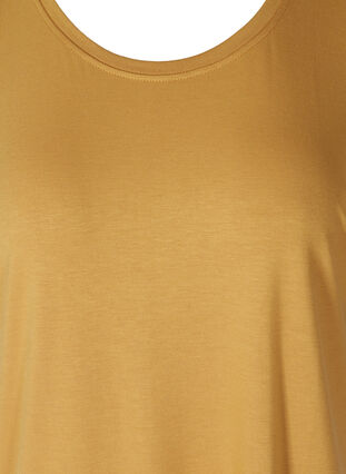 Round neck t-shirt made from a viscose mix, Honey Mustard , Packshot image number 2