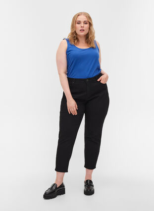 Cropped Mille mom jeans, Black, Model image number 0