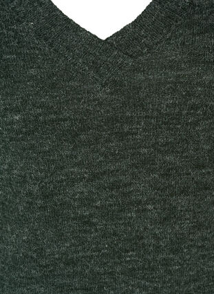 Marled knitted dress with a V-neckline, Darkest Spruce melange, Packshot image number 2