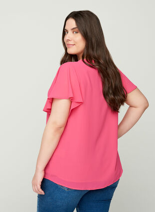 Short-sleeved blouse, Fandango Pink, Model image number 1