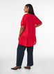Loose tunic with crinkled texture and ruffle hem, Red, Model image number 2