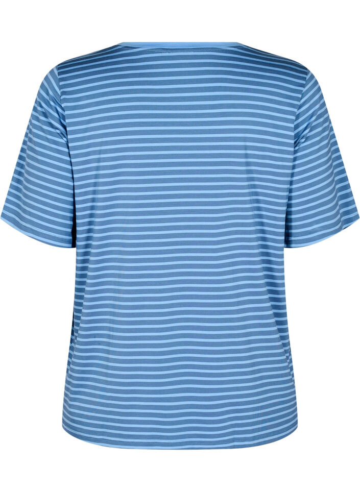 T-shirt with TENCEL™ Lyocell and stripes, Blue, Packshot image number 1