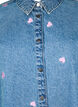 Loose denim shirt with embroidered hearts, Light Blue Heart, Packshot image number 2