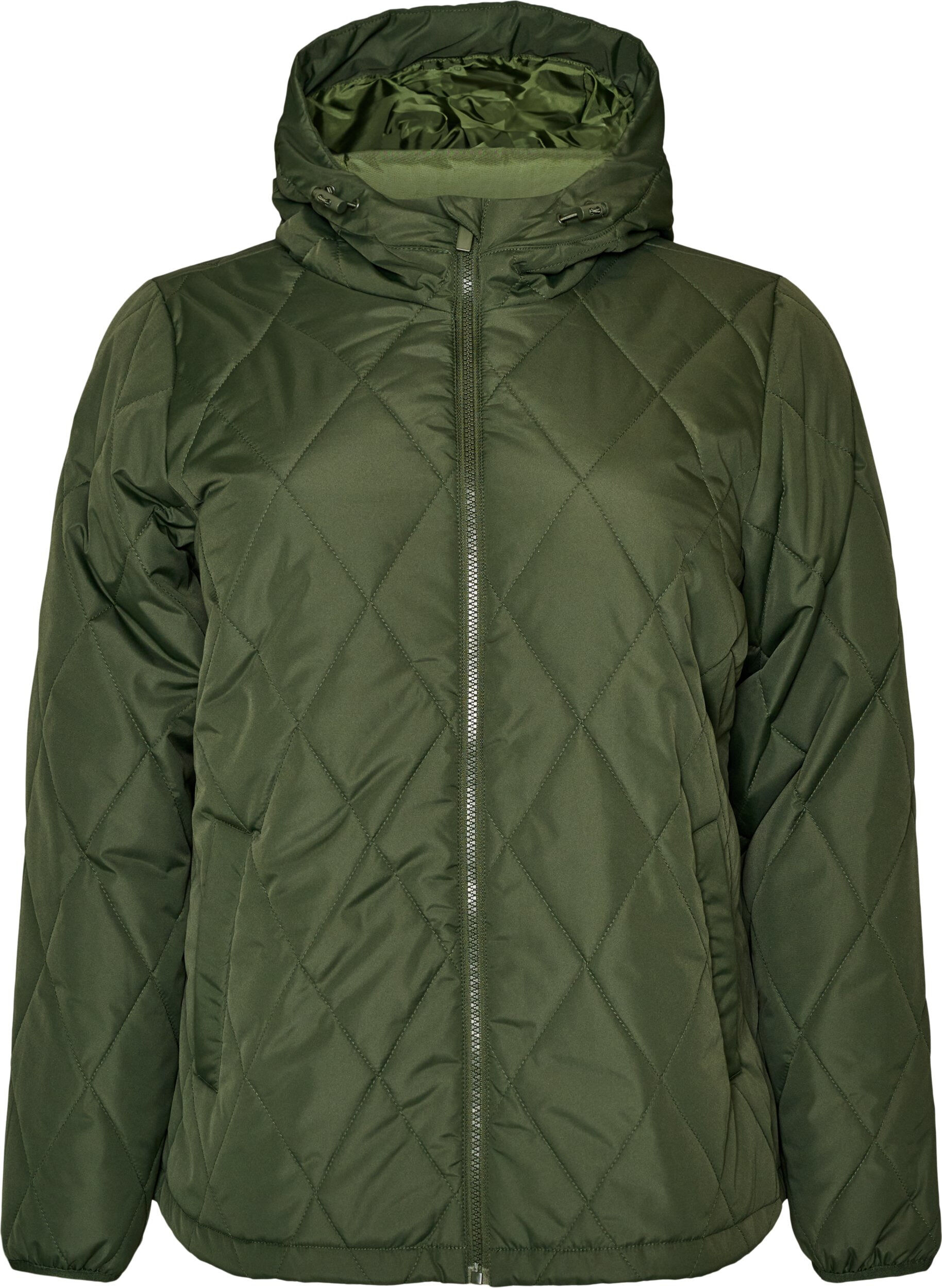 ZizzifashionLightly padded jacket with diamond quilt, Green, Packshot image number 0