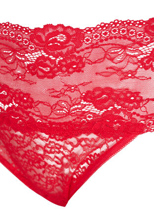 High-waisted lace g-string, True Red , Packshot image number 2