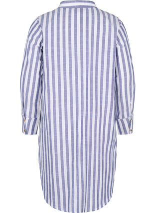 Long striped shirt in cotton, Blue Y/D, Packshot image number 1