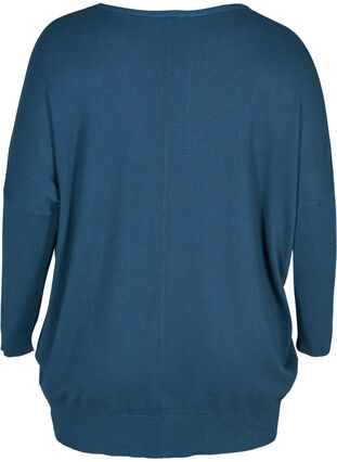 Knitted jumper with round neckline, Majolica Blue, Packshot image number 1