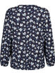 Blouse with long sleeves and floral print, Blue, Packshot image number 1