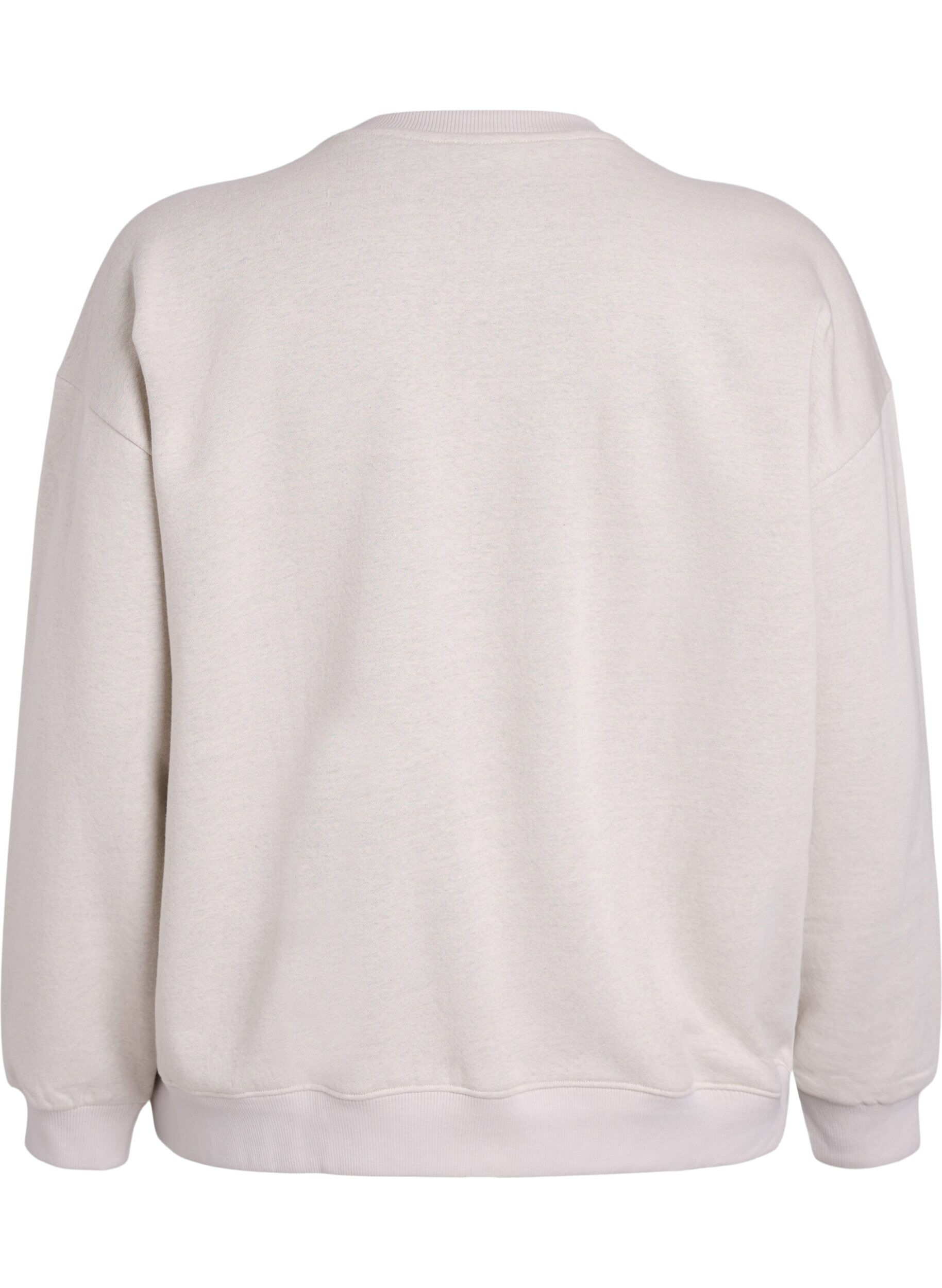 Zizzifashion Sweatshirt with front text, Beige, Packshot image number 1
