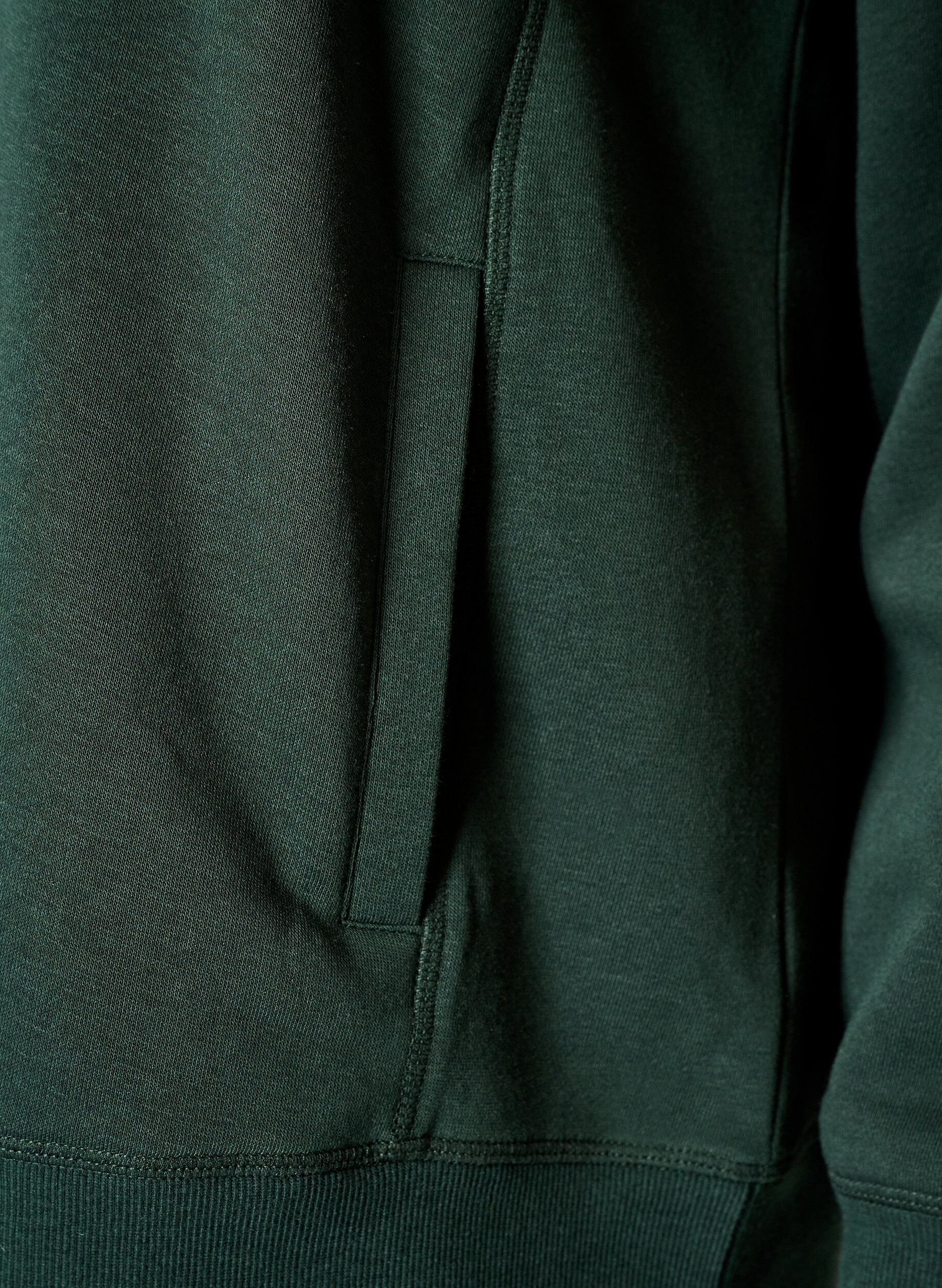 Zizzifashion Sweatshirt with high collar and pockets, Green, Packshot image number 3