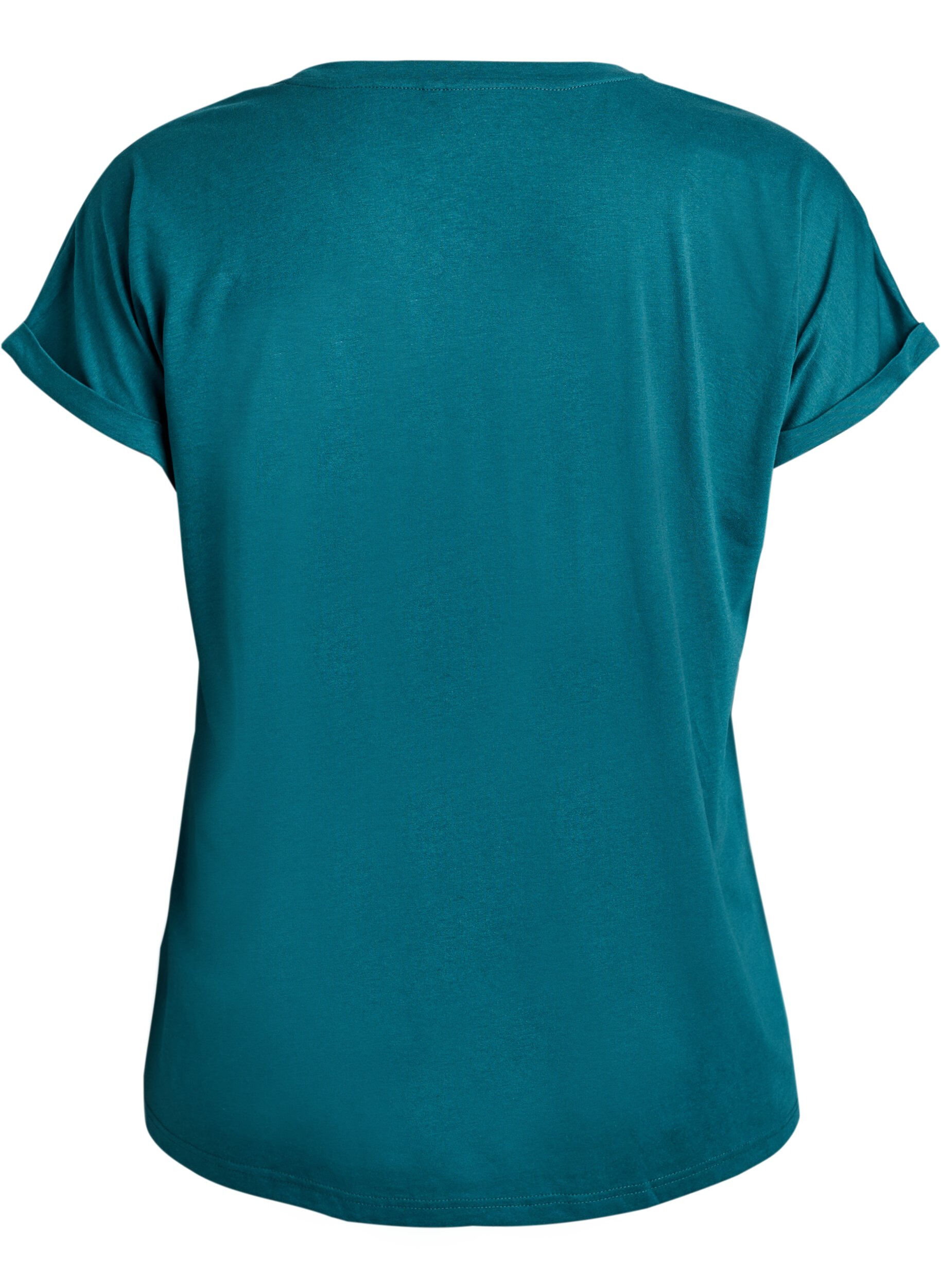 Zizzifashion Short sleeved cotton blend t-shirt, Green, Packshot image number 1