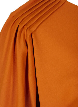 Solid-coloured tunic with 2/4 sleeves and pleated fold, Autumnal, Packshot image number 3