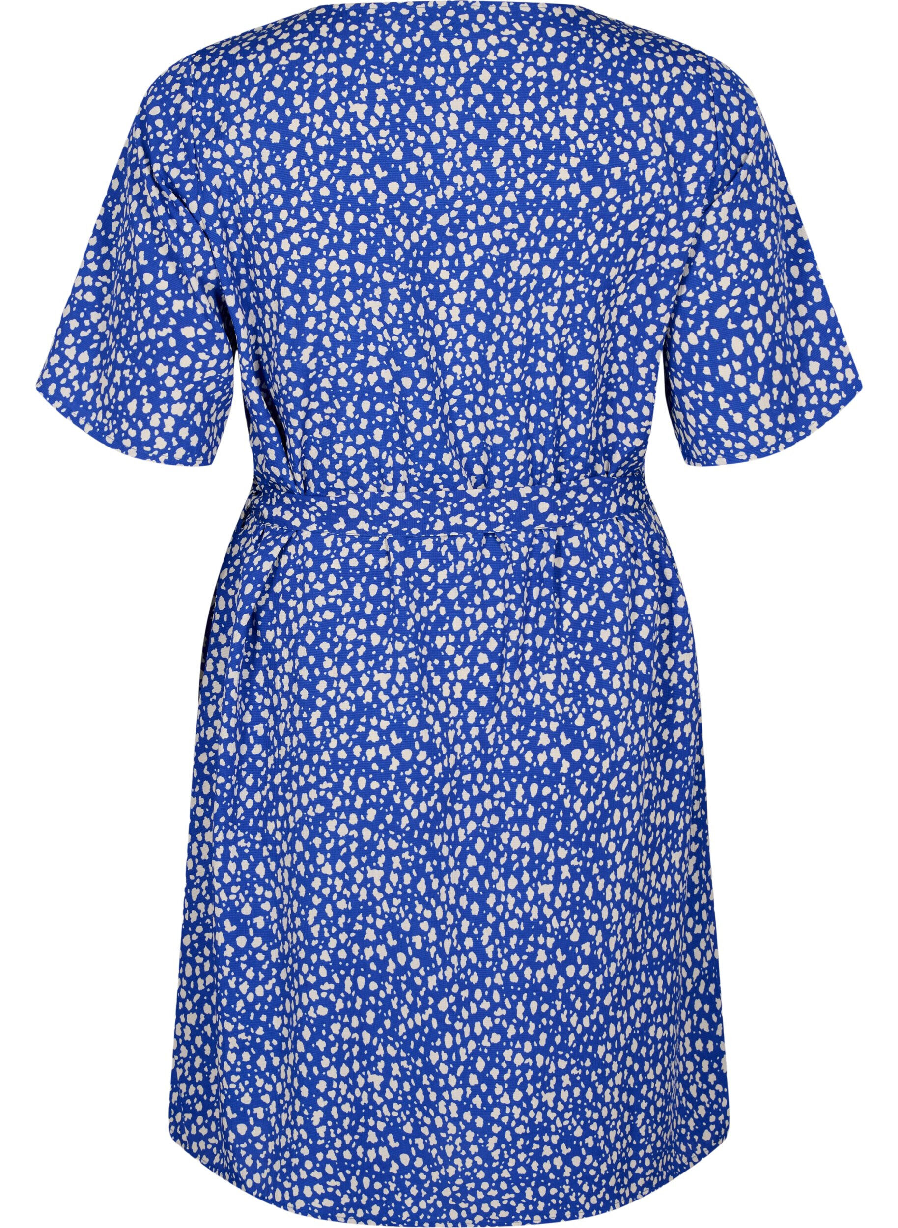 Zizzifashion FLASH - Short sleeve dress with belt, Surf the web Dot, Packshot image number 1