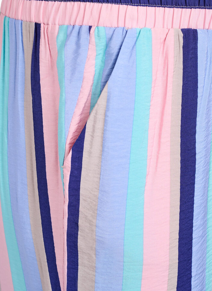 Loose viscose trousers with stripes, Blue, Packshot image number 2