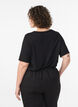 Short-sleeved knit blouse in viscose, Black, Model image number 2