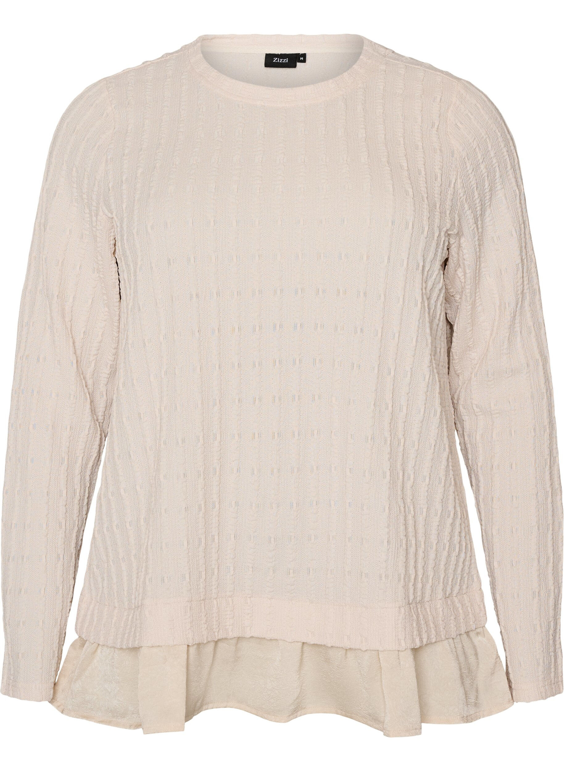 Structured blouse with ruffle hem