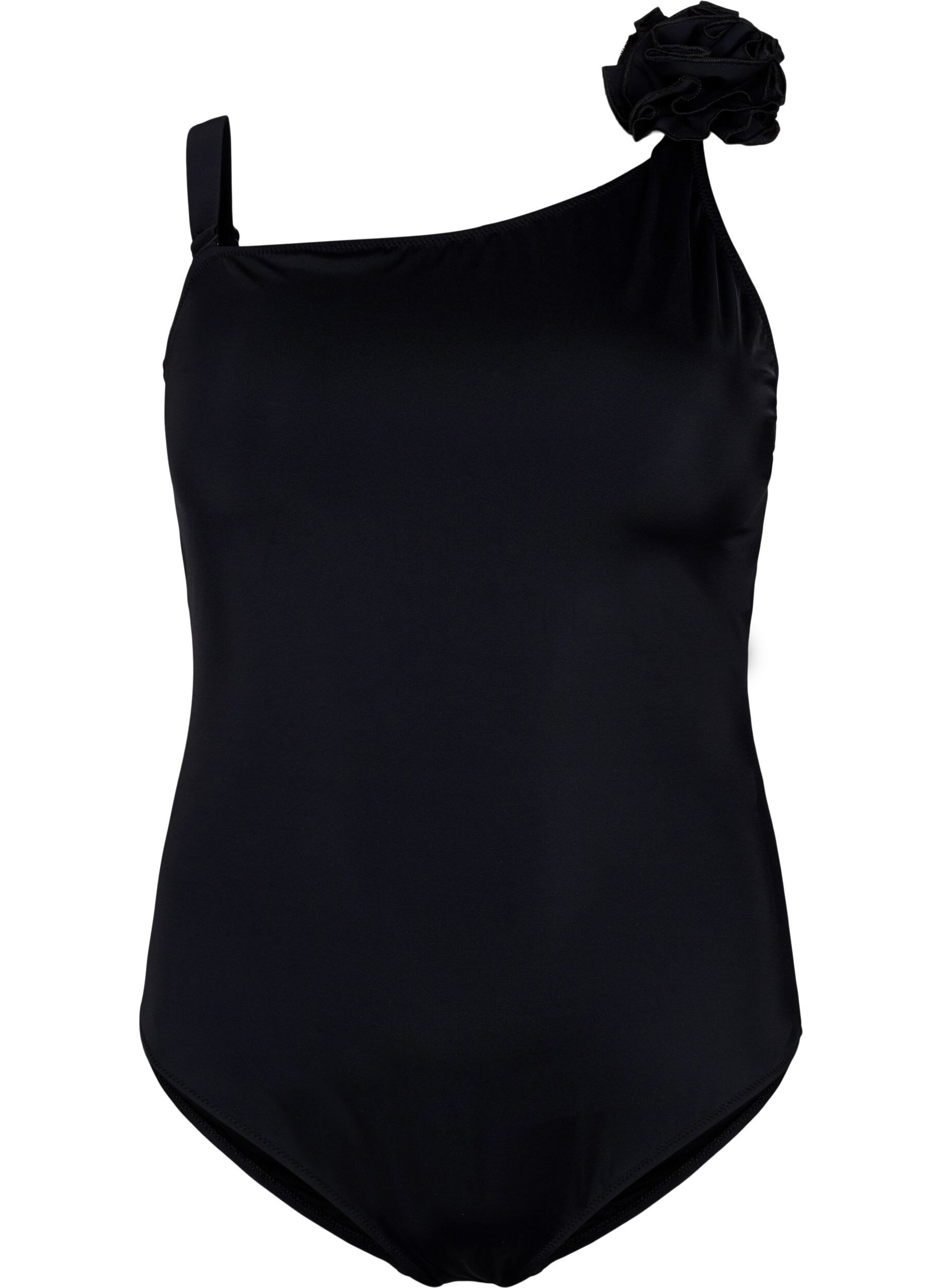 Zizzifashion Swimsuit with asymmetric neckline, Black, Packshot image number 0