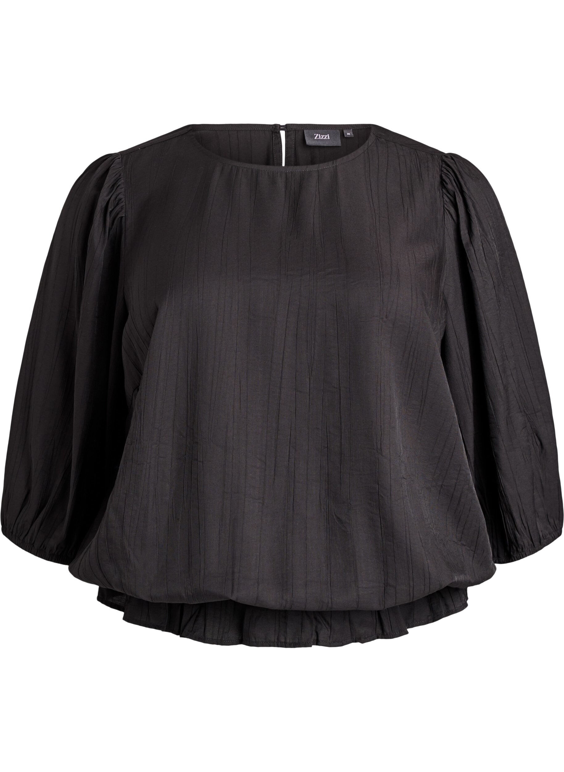 Viscose blouse with 3/4 sleeves and balloon effect