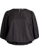 Viscose blouse with 3/4 sleeves and balloon effect, Black, Packshot image number 0