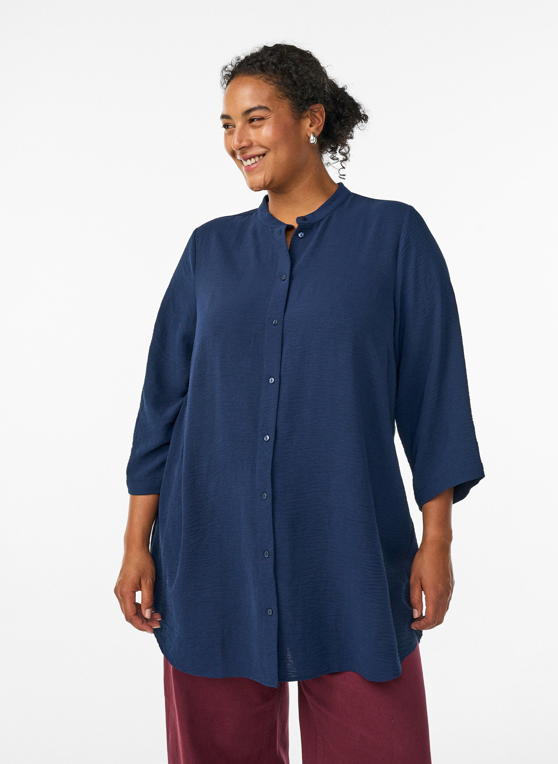 ZizzifashionTunic with 3/4 sleeves, Blue, Model image number 0