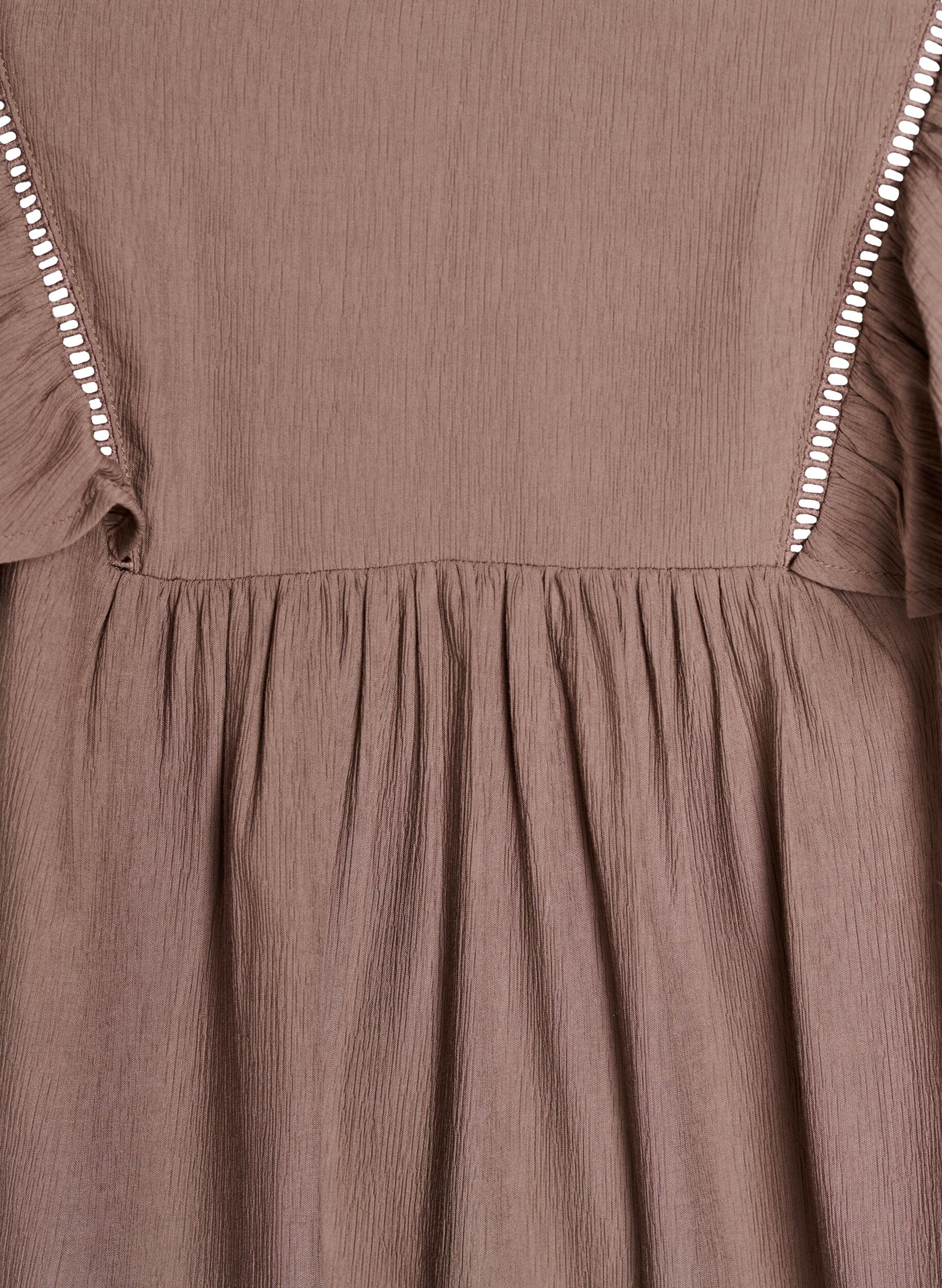 Zizzifashion Blouse with short ruffle sleeves, Brown, Packshot image number 2