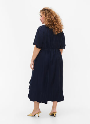 Batwing-sleeved midi dress, Total Eclipse, Model image number 1