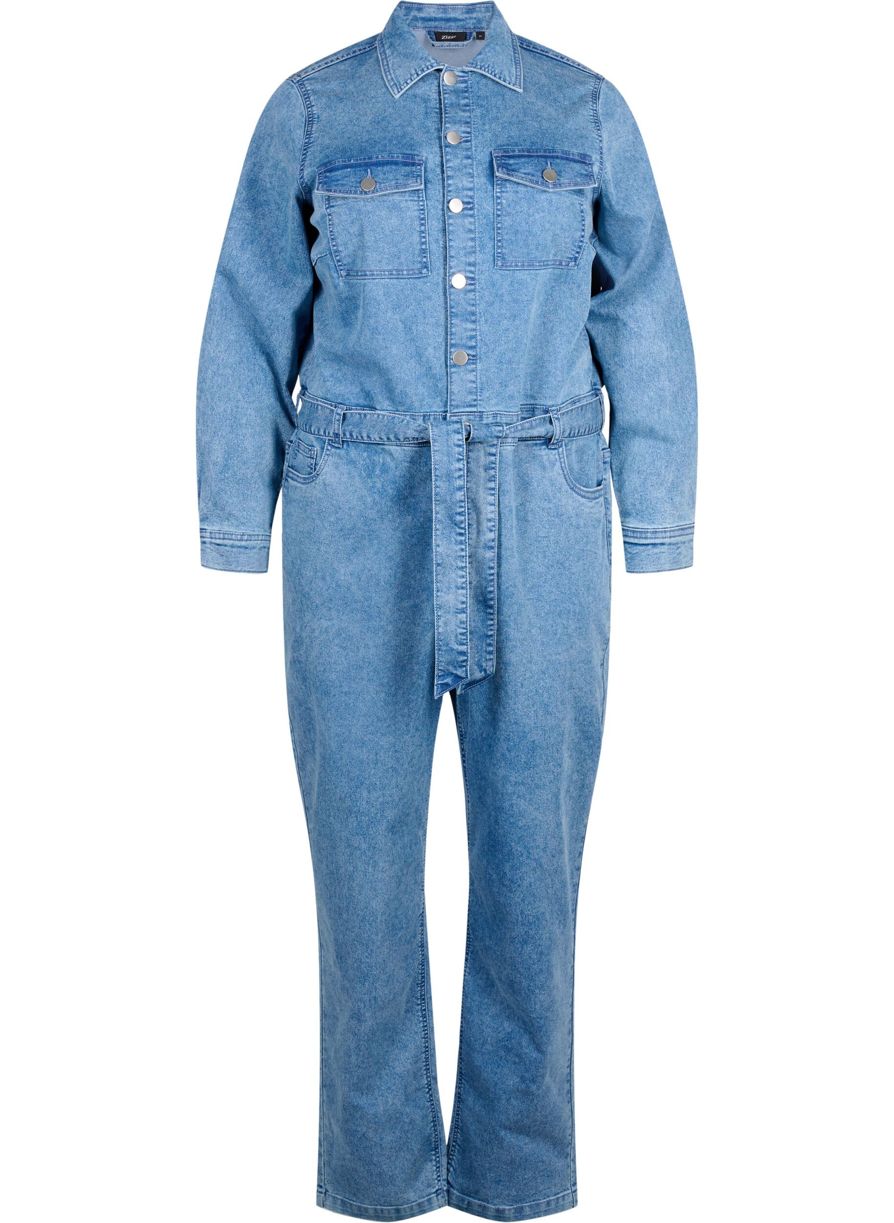 Zizzifashion Long-sleeved denim Jumpsuit, Light Blue Denim, Packshot image number 0