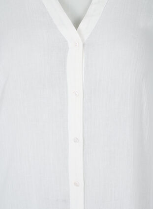 Cotton beach dress with button closure, Bright White, Packshot image number 2