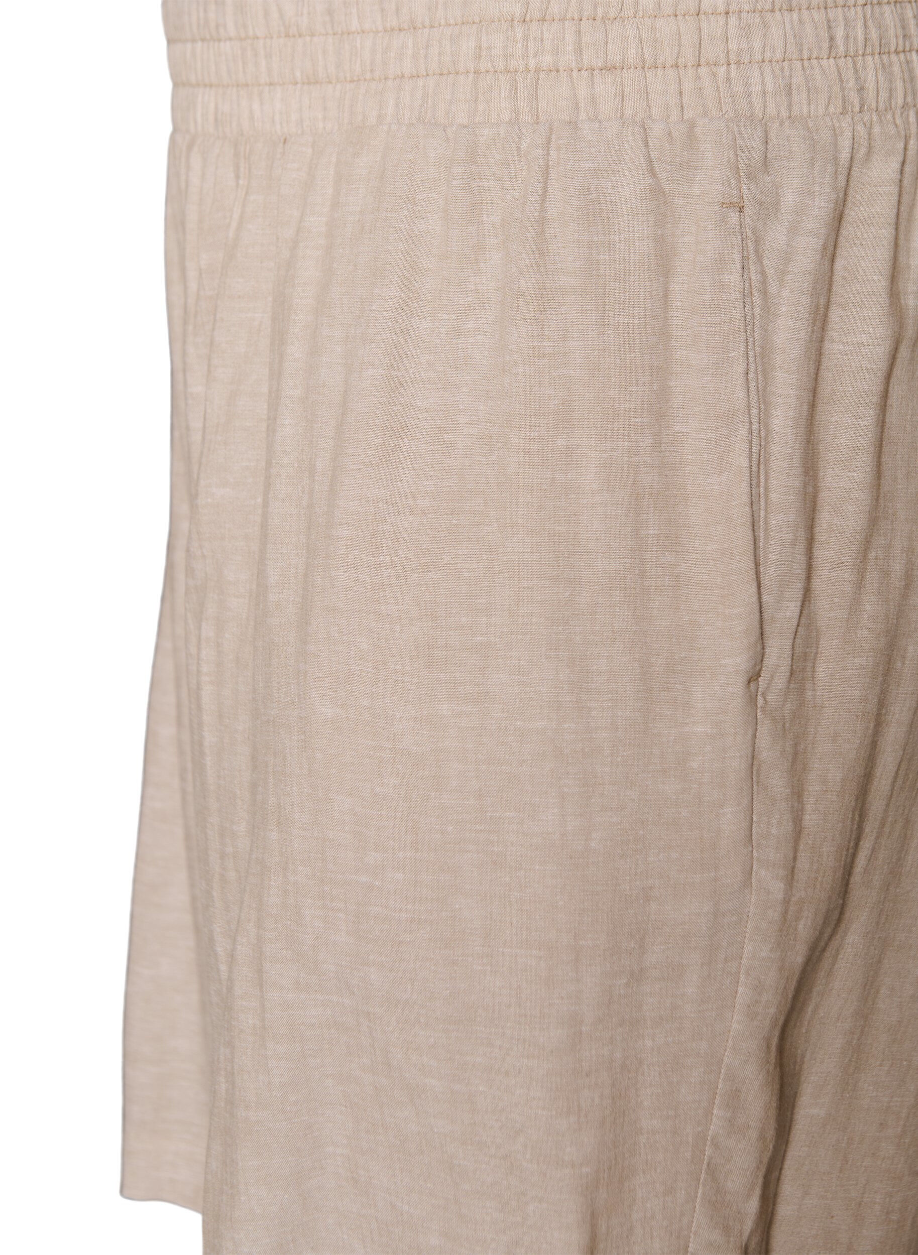 Zizzifashion High-waisted linen and viscose shorts, Beige, Packshot image number 2
