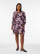 Short floral viscose dress with 3/4 sleeves, Black, Model image number 1