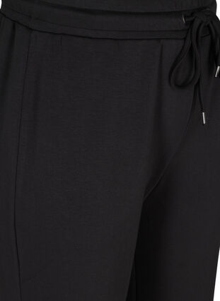 Wide sweatpants with drawstrings in the waist, Black, Packshot image number 2